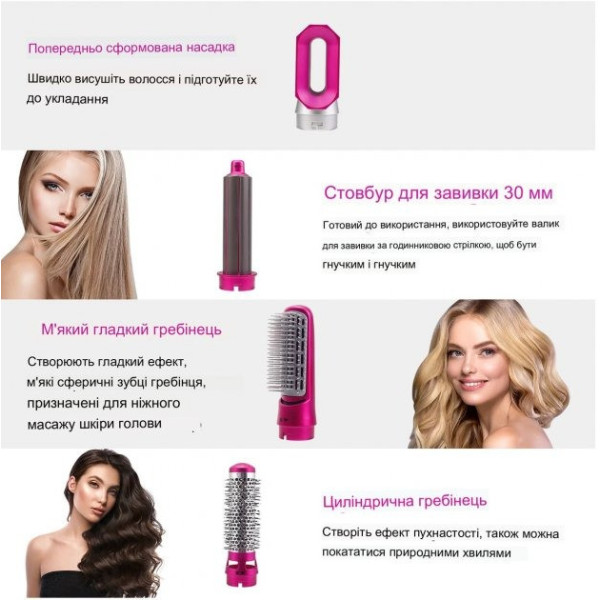 Мульти-тайлер для волос Hot Air Styler 5 в 1, воздушный стайлер фен щетка для сушки завивки и укладки