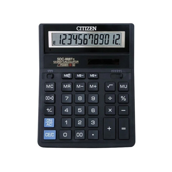Настольный бухгалтерский калькулятор Citizen SDC-888TII с 12-разрядным дисплеем