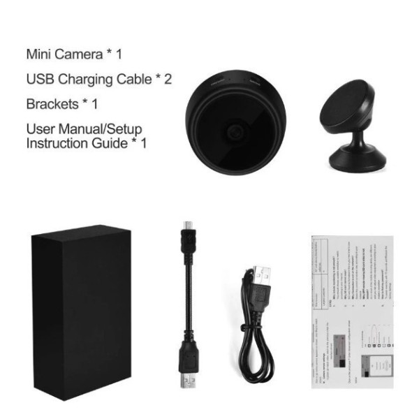 IP камера A9 с инфракрасным ночным видением и детектором движения Wi-Fi HD 1080P для внутреннего использования