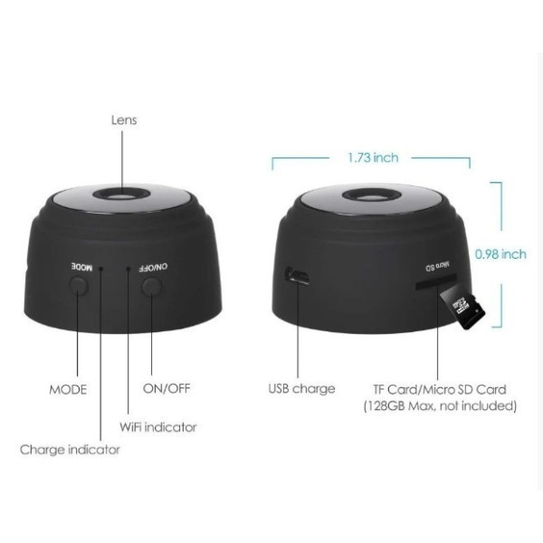 IP камера A9 с инфракрасным ночным видением и детектором движения Wi-Fi HD 1080P для внутреннего использования