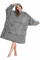 Двусторонний теплый плед с рукавами и капюшоном Huggle Hoodie 3 в 1, флисовая толстовка, one size