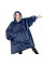 Двусторонний теплый плед с рукавами и капюшоном Huggle Hoodie 3 в 1, флисовая толстовка, one size