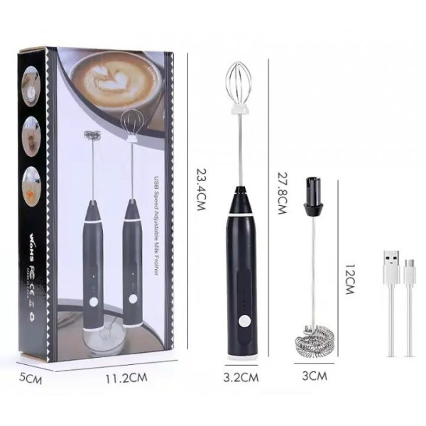 Ручной капучинатор Milk Frother аккумуляторный USB мини миксер для вспенивания молока