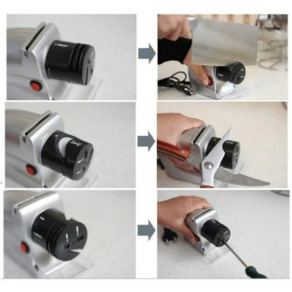 Электрическая точилка Knife Sharpener для ножей и ножниц от сети с точильным инструментом