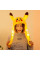 Светящаяся шапка с подвижными ушами Пикачу Pikachu жёлтая для весны и осени