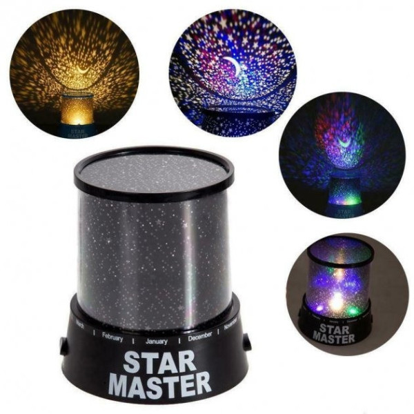 Ночник-проектор Star Master Звёздное небо с USB-кабелем и блоком питания, черный