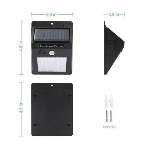 Светильник LED Solar Motion Sensor Light для наружного освещения с датчиком движения 0,5 Вт на солнечных батар