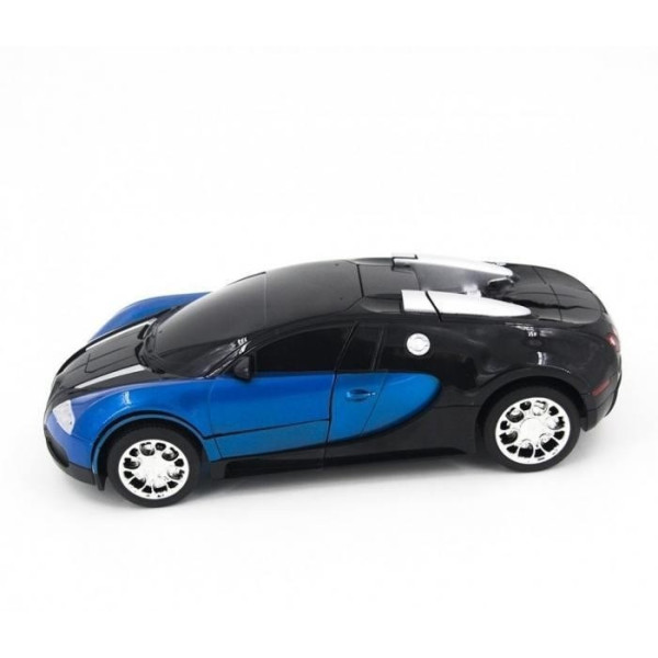Машина-трансформер Bugatti Robot Car с пультом управления, масштаб 1:18, синяя и красная