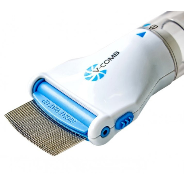Электрическая расческа Licetec V-comb для удаления вшей с вытяжкой белая