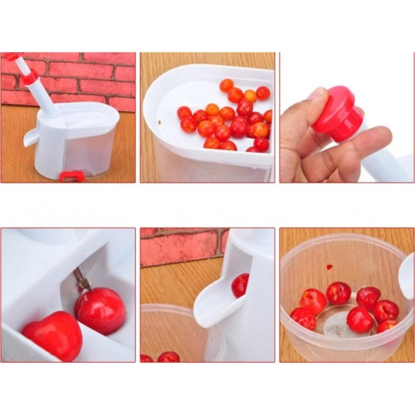 Машинка Cherry Pitter для удаления косточек из вишни, черешни, маслин и оливок с ёмкостью для сбора