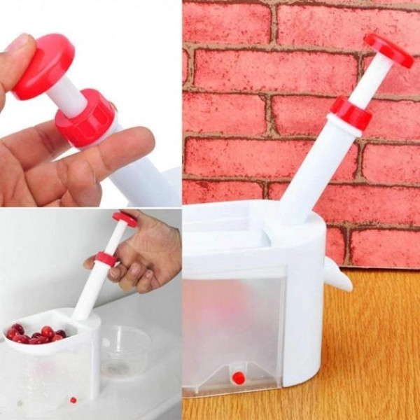 Машинка Cherry Pitter для удаления косточек из вишни, черешни, маслин и оливок с ёмкостью для сбора