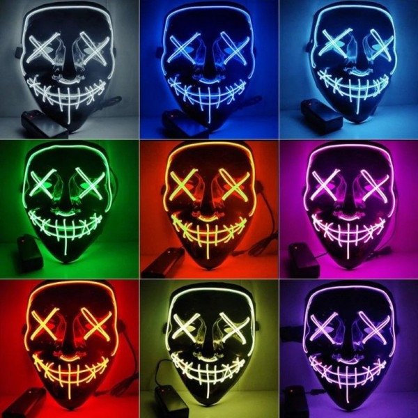 Маска неоновая Purge Mask Судная ночь ABC для карнавала унисекс