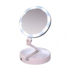 Косметичне настільне дзеркало My Fold Away з LED-підсвіткою Біле складане