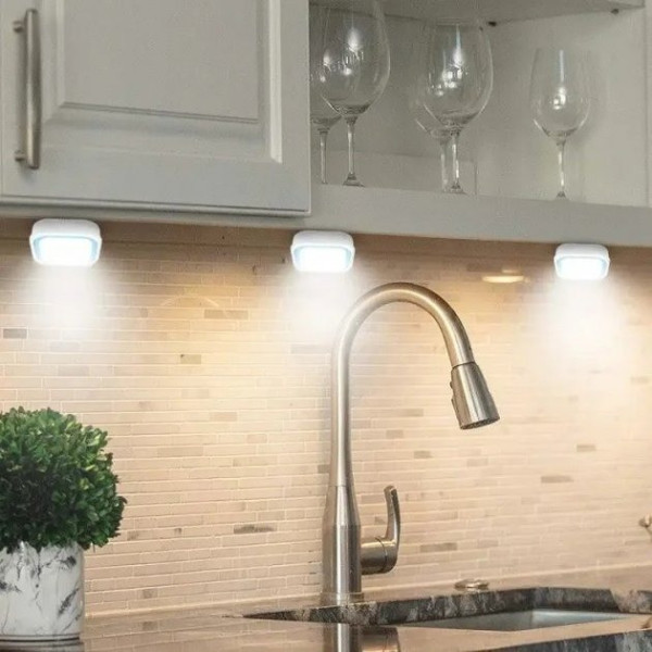 Светильники LED комплект 3 шт с пультом и таймером накладные управление дистанционное