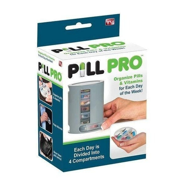 Органайзер для таблеток и витаминов на 7 дней PILL PRO с 4 контейнерами для приёма 7 раз в день