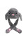Шапка с подсветкой Pikachu Toys Grey с подвижными ушками в виде серого зайчика для весны и осени