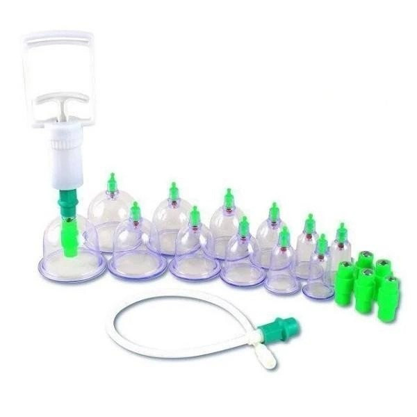 Антицеллюлитные вакуумные массажные банки Pull Out a Vacuum Apparatus 12 шт с насосом для домашнего использова