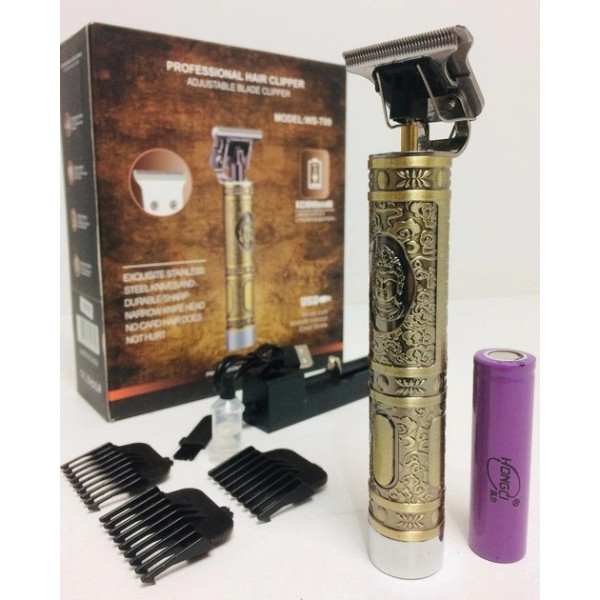 Триммер для стрижки и окантовки бороды WES WS T99 Gold 5W с 4 насадками и аккумуляторным питанием