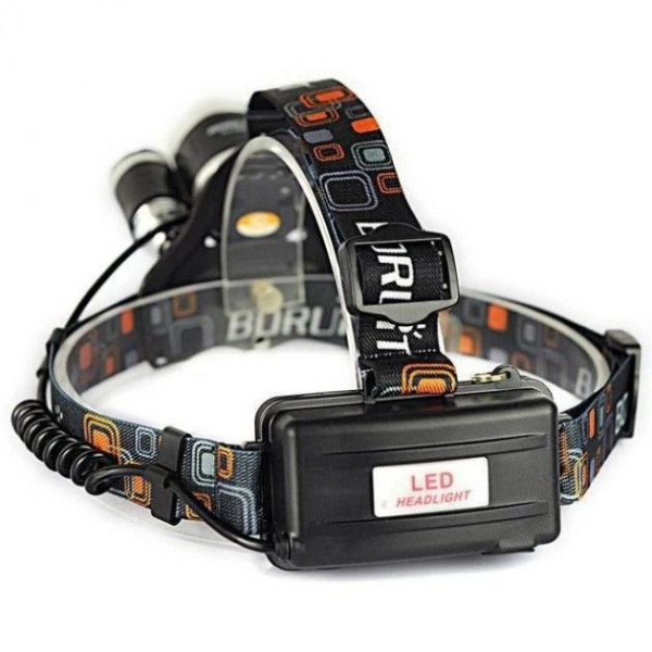 Фонарь Bailong RJ-3000 с тремя светодиодами Cree T6+2Q5, мощный, на батарейках с ремешком и режимами работы