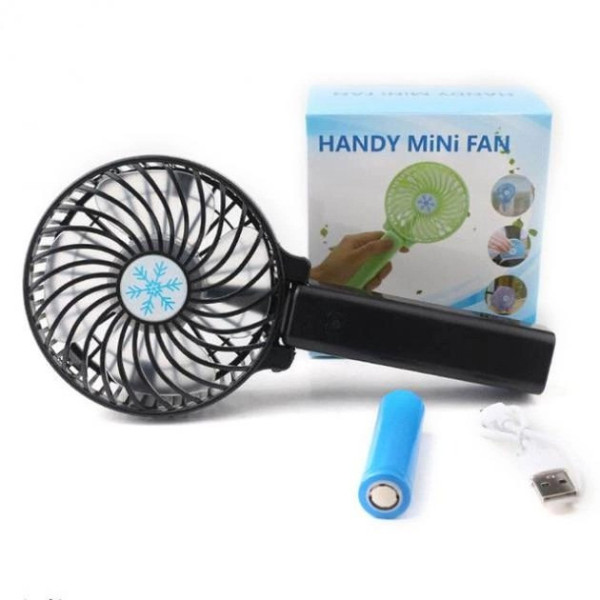 Портативный ручной мини вентилятор трансформер handy fan с аккумулятором 18650 и механическим управлением