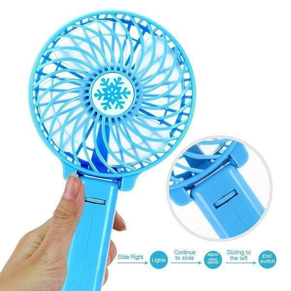 Портативный ручной мини вентилятор трансформер handy fan с аккумулятором 18650 и механическим управлением