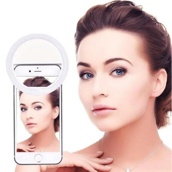 Светодиодное кольцо Selfie Ring Light для телефона с USB зарядкой и прищепкой