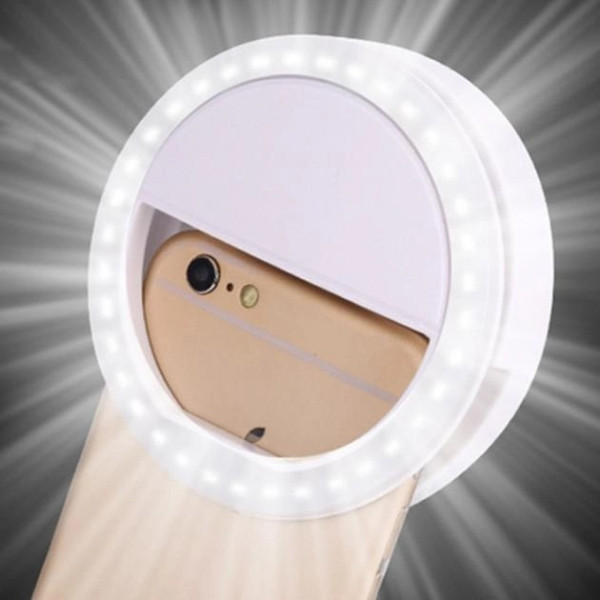 Светодиодное кольцо Selfie Ring Light для телефона с USB зарядкой и прищепкой