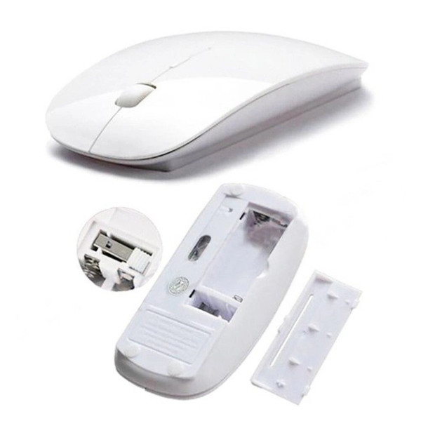 Беспроводная компьютерная мышь Wireless Mouse белого цвета с USB-подключением 2.4G