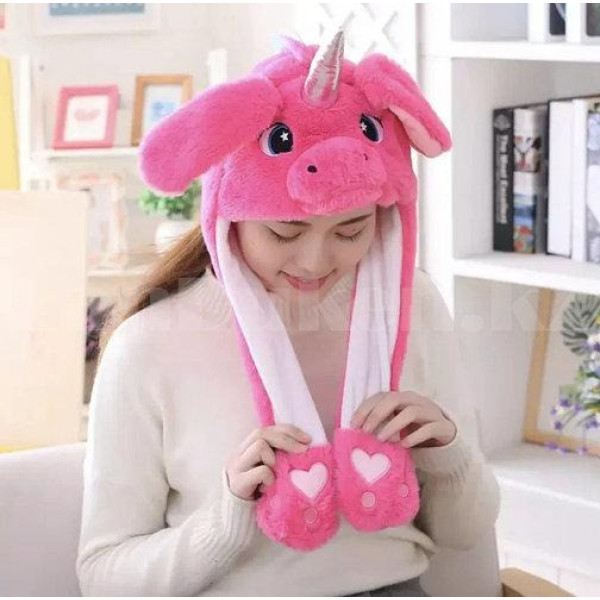 Шапка с подсветкой и двигающимися ушками единорога Pikachu toys soft toys with led
