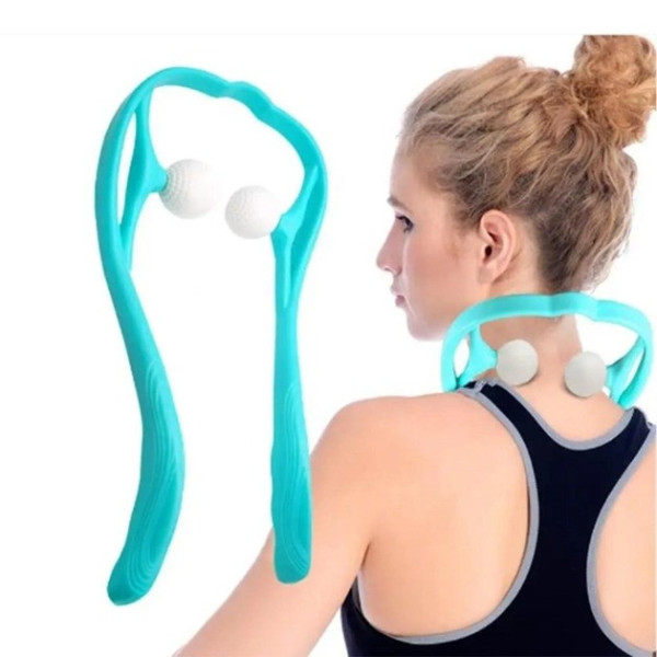 Роликовый ручной массажер Hexiang Neck Massager для шеи и плеч с эффектом разминания для снятия усталости и на
