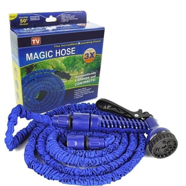Садовый саморастягивающийся шланг Magic Hose 15 м с распылителем