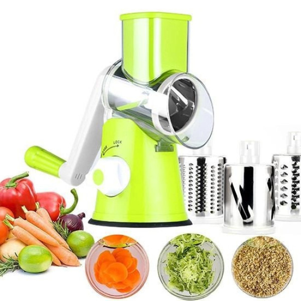Механическая овощерезка мультислайсер Kitchen Master 3 в 1 с тремя насадками для овощей и фруктов