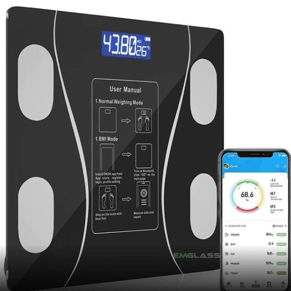 Электронные напольные умные весы TY-EB619 с Bluetooth и приложением для Android и IOS OP-0006, макс. нагрузка