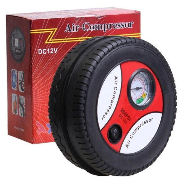 Автомобильный электрический компрессор Air Compressor DC12V 260 PSI для подкачки колес и мячей