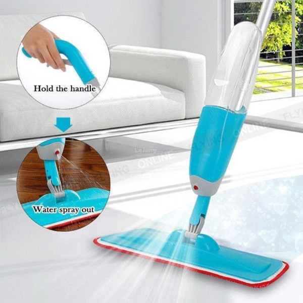Швабра Spray Healthy Mop 3в1 с распылителем и двойной щеткой, длинная ручка для управления разбрызгиванием
