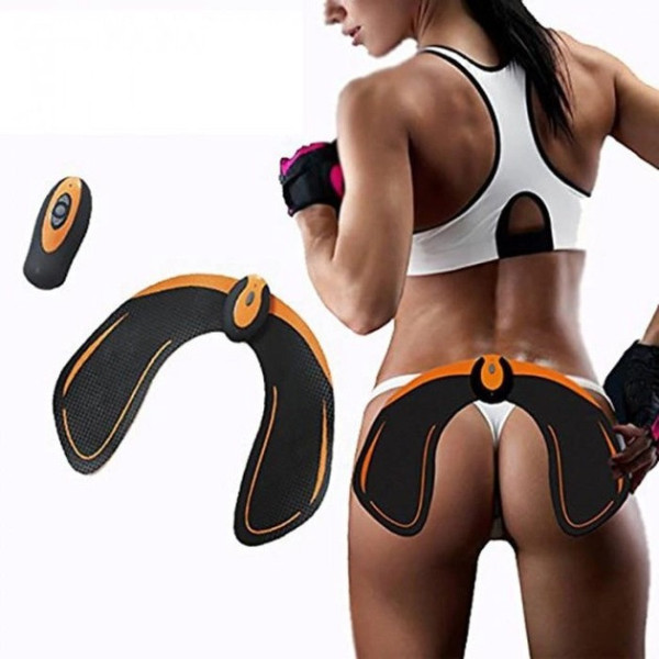 Портативный импульсный миостимулятор EMS Hips Trainer для массажа ягодичных мышц на батарейках
