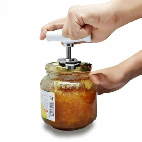 Регулируемая открывалка для банок и бутылок JAR Opener с пластиковой ручкой и рабочей частью из нержавеющей ст