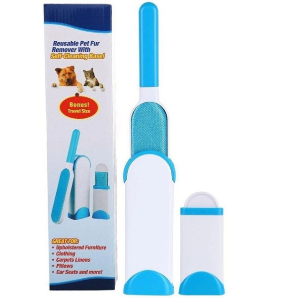 Щетка Fur Wizard True Touch для чистки шерсти животных голубая универсальная