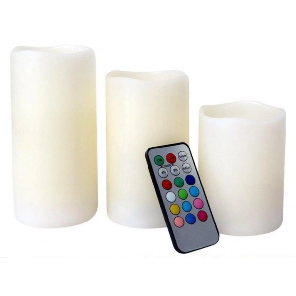 Ночник Luma Candles набор из 3 светодиодных LED свечей с RGB подсветкой и пультом управления