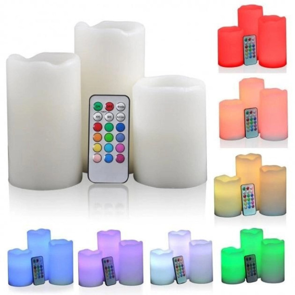 Ночник Luma Candles набор из 3 светодиодных LED свечей с RGB подсветкой и пультом управления