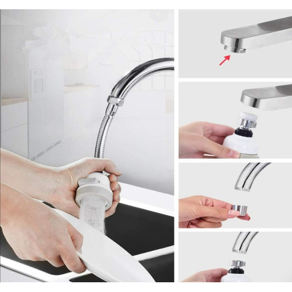 Насадка-аэратор Water Saver NEW с экономией воды и поворотом на 360 градусов для крана