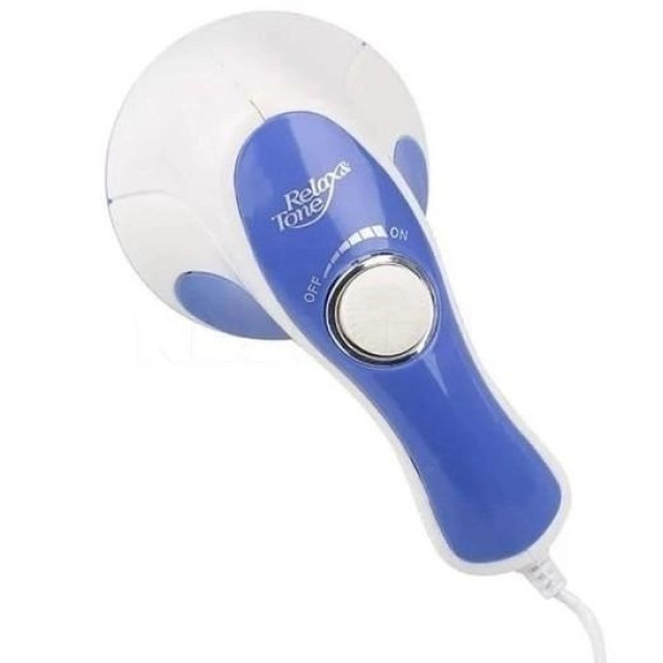 Вібромасажер ручний антицелюлітний роликовий для тіла 5 насадок Relax and Spin Tone