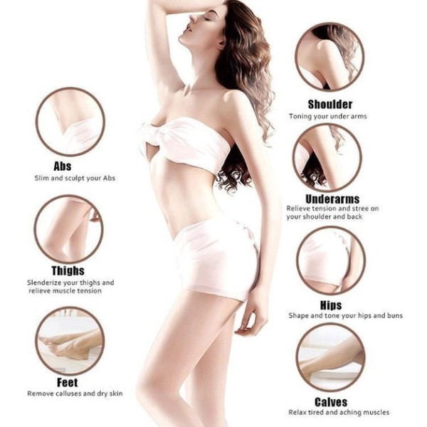 Вібромасажер ручний антицелюлітний роликовий для тіла 5 насадок Relax and Spin Tone