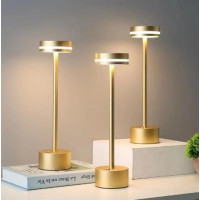Беспроводная светодиодная настольная LED лампа ночник A21 для чтения Золотой
