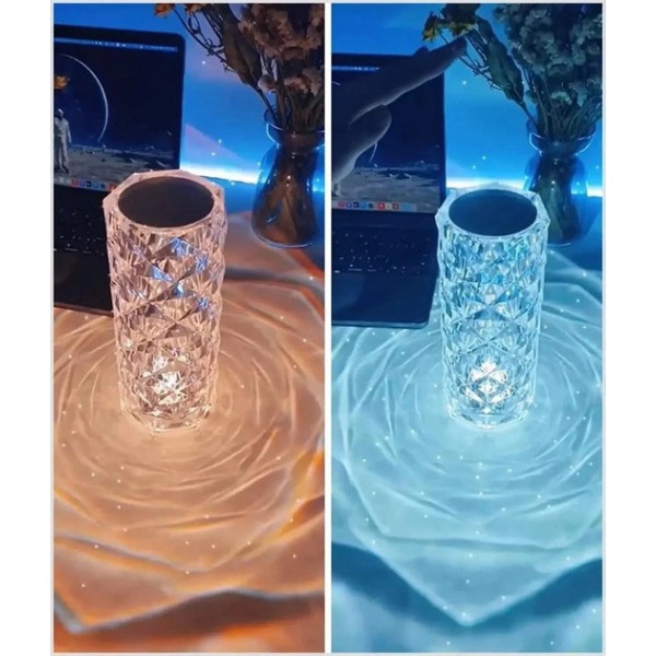 Светодиодный ночник Crystal Rose Ambience в форме хрустальной вазы с 16 цветами RGB, 19.5 см AND463