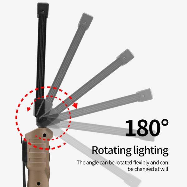 Аккумуляторный складной фонарь для кемпинга LIGHT L08-1 с магнитом и крюком для подвеса Black