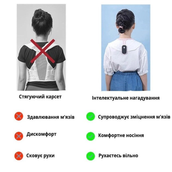 Корректор осанки Posture Device для детей и взрослых с вибрацией, устройство для выпрямления спины