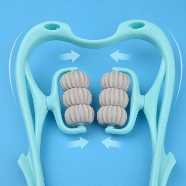 Роликовый ручной массажер для шеи и плеч Hexiang Neck Massager с 6 массажными шариками для снятия напряжения