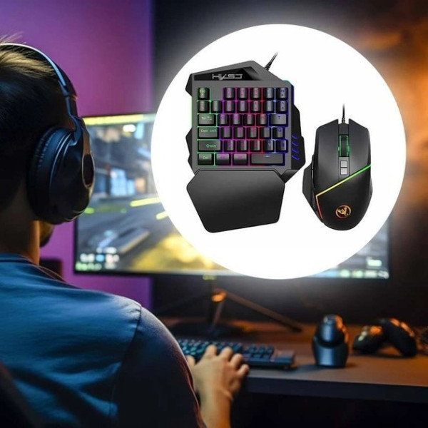 Проводной игровой набор клавиатура и мышь 198I G506 для настольного ПК Black