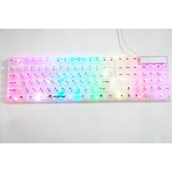 Мембранная игровая клавиатура Yelandar AN-T20 USB с RGB подсветкой White